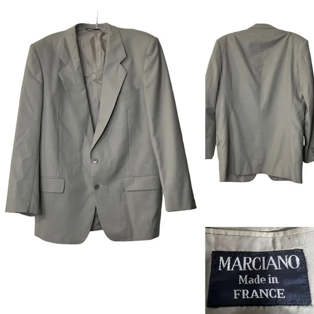 Marciano mens suit jacket sport coat blazer gray 100% wool mens US sz 40-42R